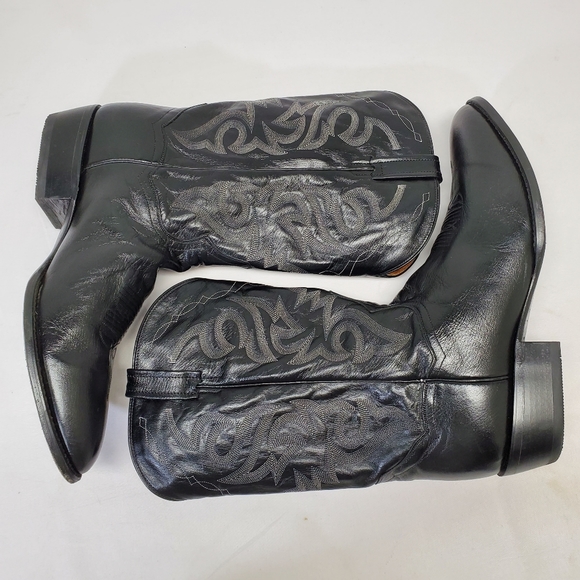DAN POST Black Leather Mignon Corona Menโs 16 EW Western Cowboy Boots DP2110 - Picture 2 of 16